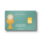 A First Communion card featuring a gold bar 2.5g FINE GOLD 999.9, ITALPREZIOSI and chalice illustration, with the message: "Congratulations ON YOUR FIRST COMMUNION.